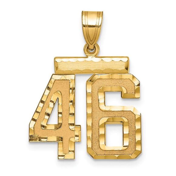 14K Yellow Gold, Varsity Collection, Medium D/C Pendant Number 46 - Picture 1 of 3